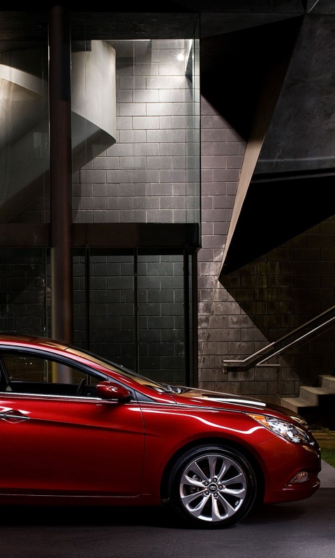 Красный хёндай солярис обои