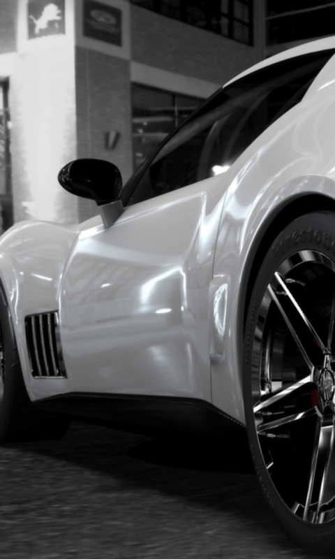 Белый Корвет обои