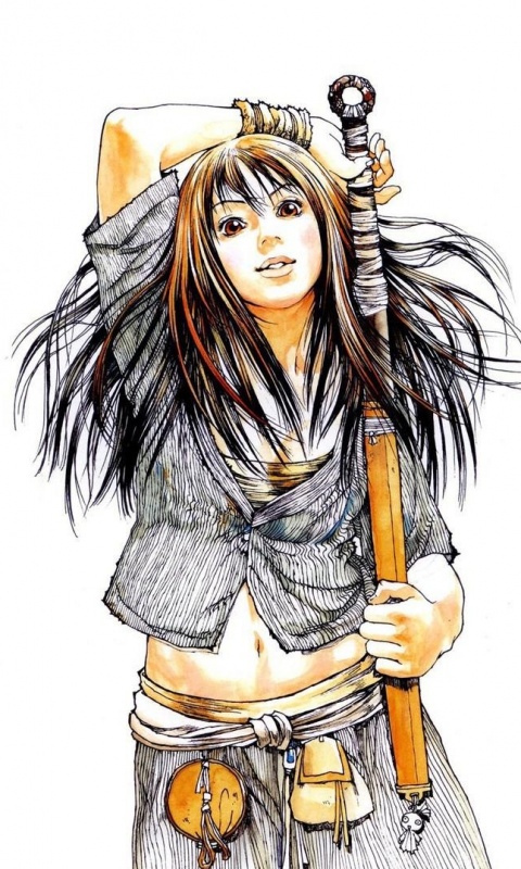 Девушка с битой обои