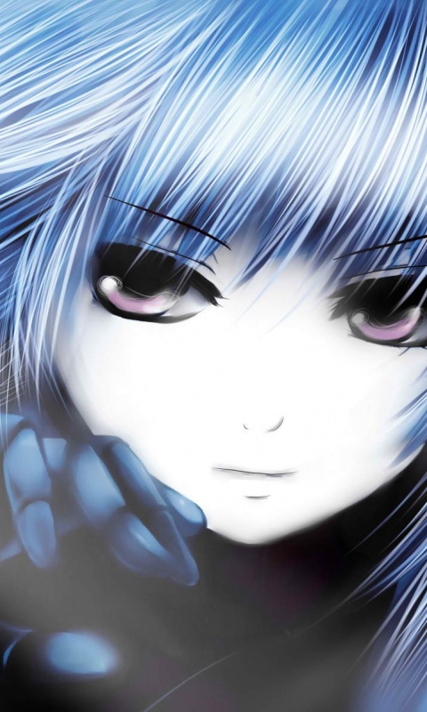 Девушка с голубыми волосами обои