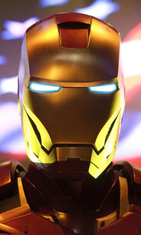 Железный человек на фоне американского флага обои