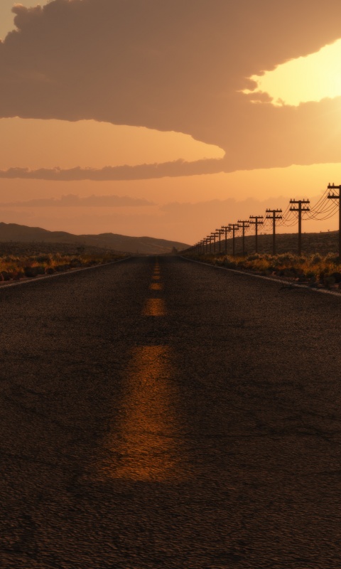 Дорога в пустыне обои