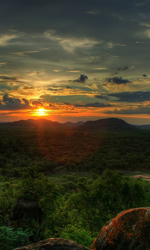 Закат в Африке обои