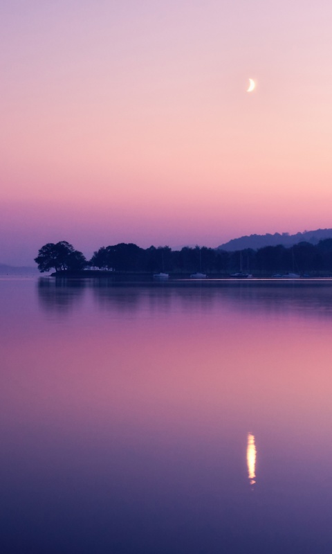 Сумерки над озером обои