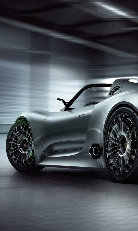 Porsche 918 Spider вид сзади обои