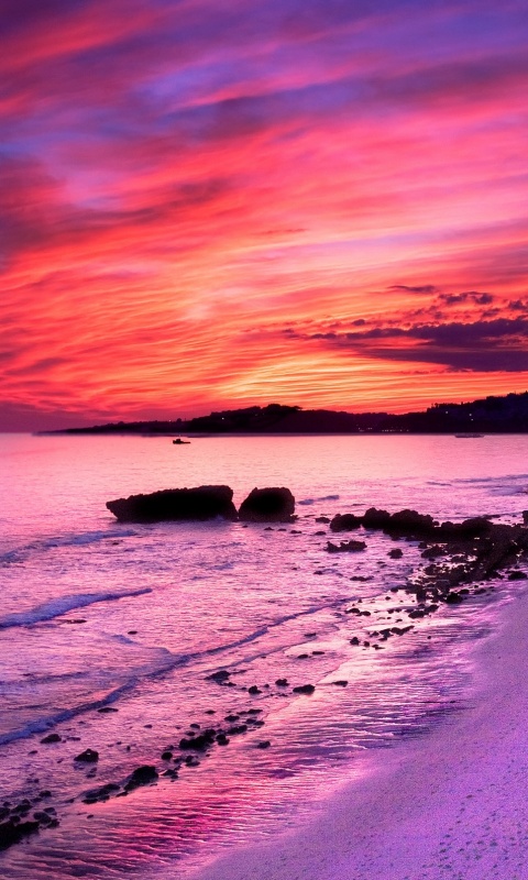 Бесподобный закат на море обои