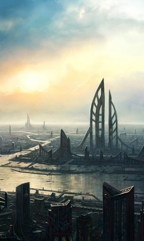 Прекрасный город будущего обои