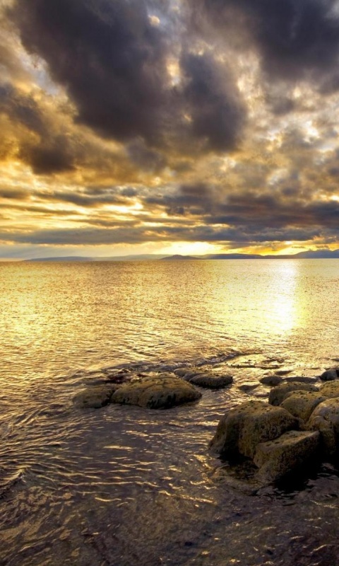 Красивый вид на вечернее море обои