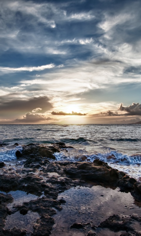 Закат на море обои