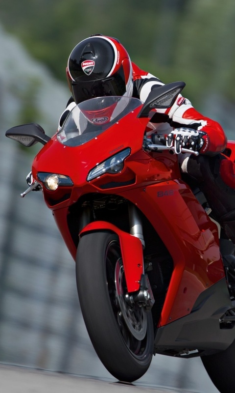 Мотоциклист на Дукати 848 обои