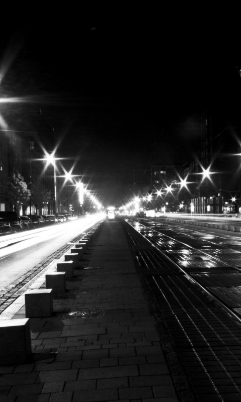 Мгновение на улице ночного города обои