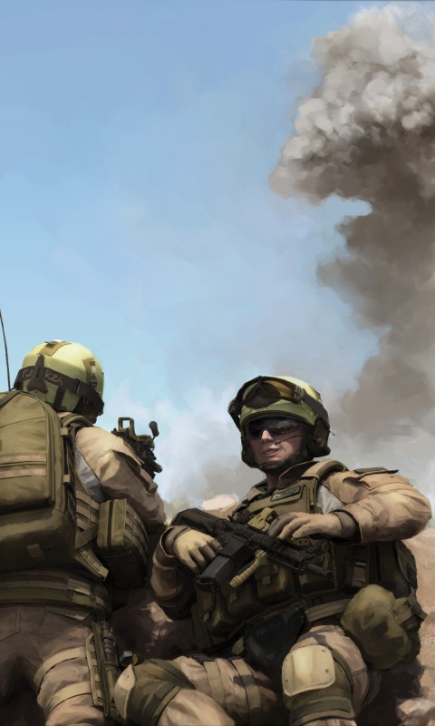 Солдаты в пустыне обои