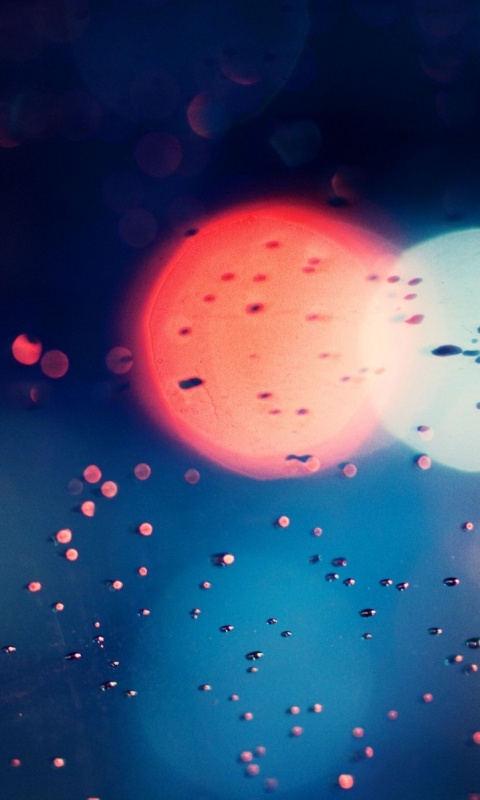 Огни, стекло и капли обои