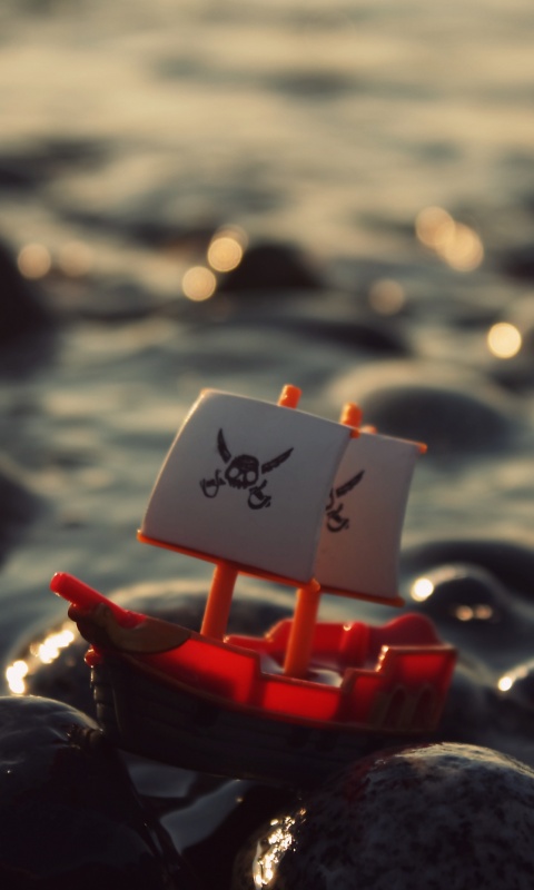 Пиратский корабль на мели обои