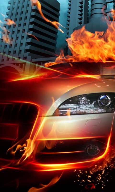 Ауди в огне обои