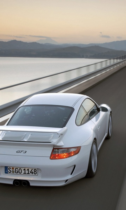 Порше на дамбе обои