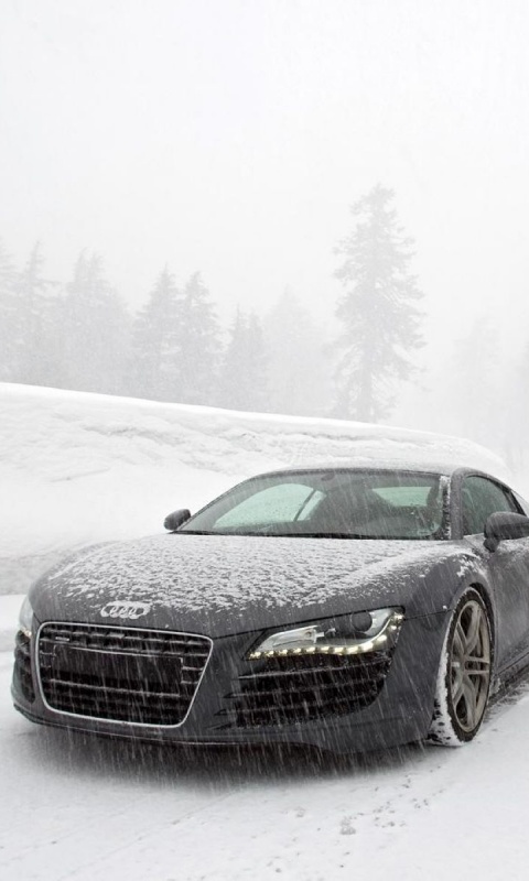 Audi R8 зимой обои