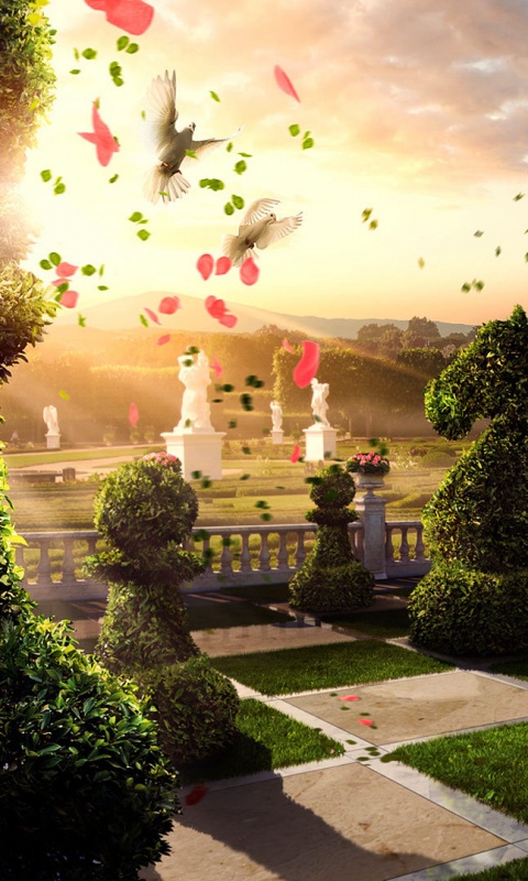 Шахматный сад обои