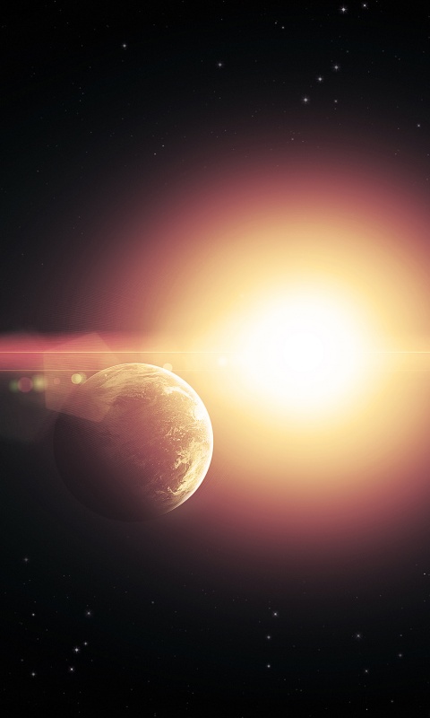 Планета на фоне звезды обои