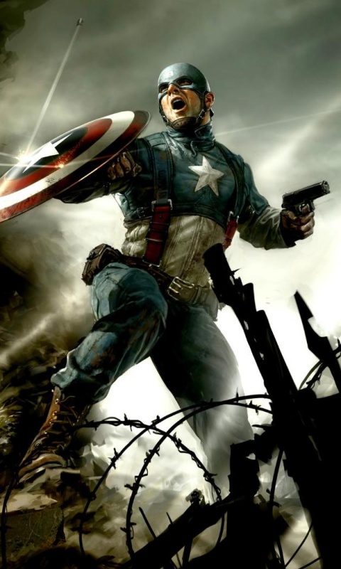 Капитан Америка на баррикадах обои