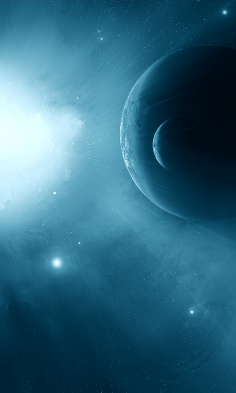 Перенасыщение голубым цветом обои