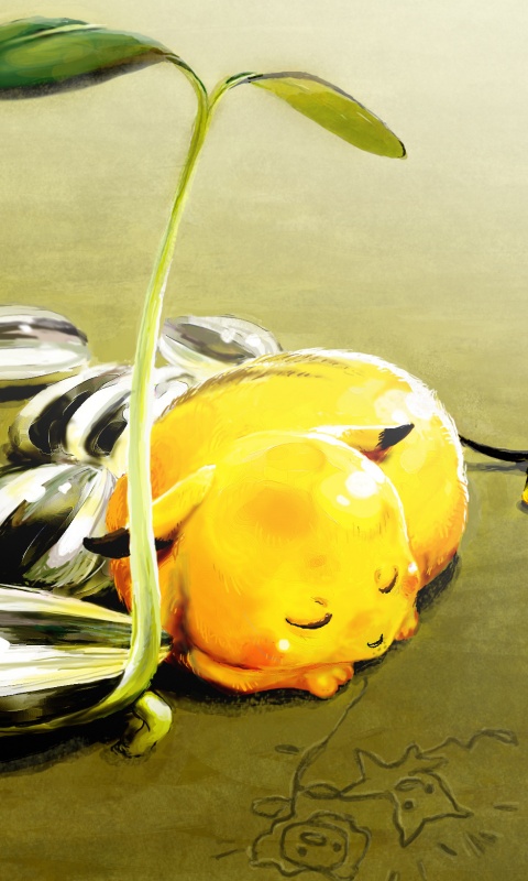 Пикачу отдыхает обои