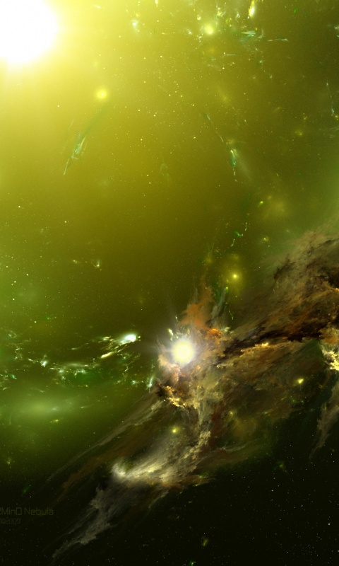 Зеленая туманность обои