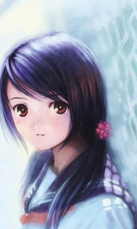 Девочка у сетчатого забора обои