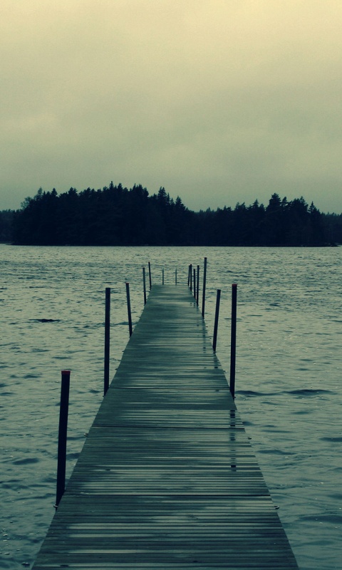 Причал на озере обои