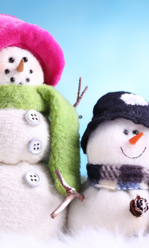 Улыбчивые снеговики обои