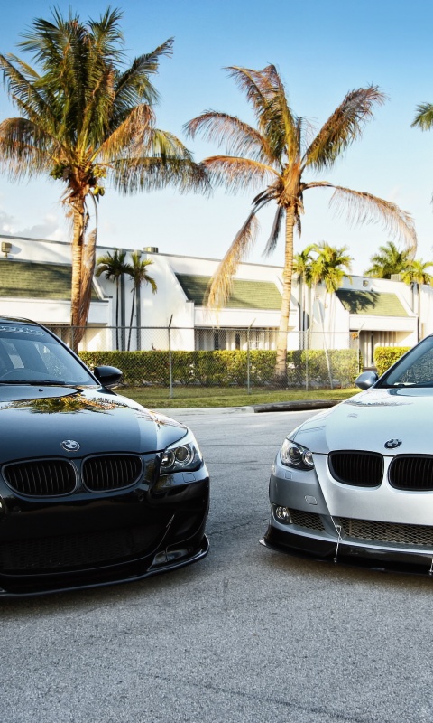 Чёрный и серебристый BMW обои