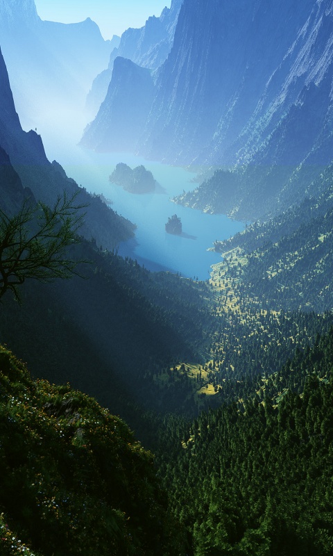 Озеро на перевале обои