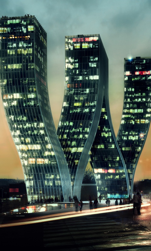 Здание в форме буквы W обои