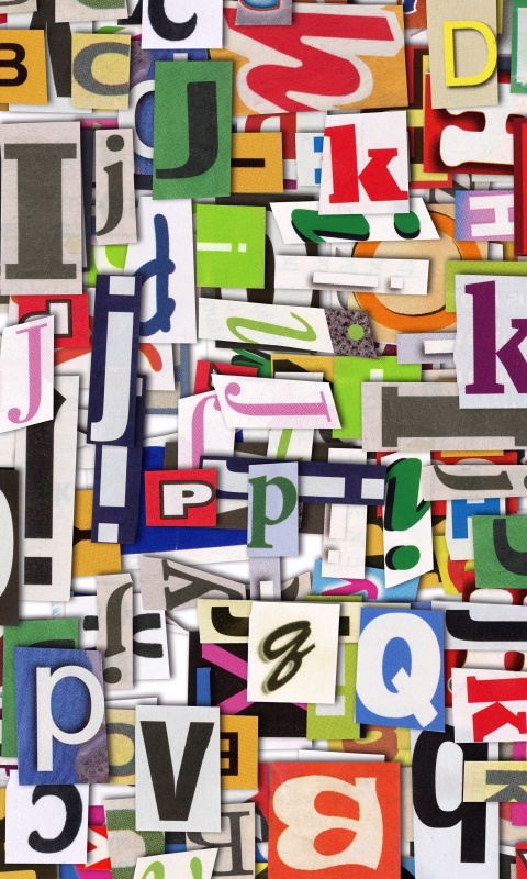 Буквы вырезанные из журналов обои