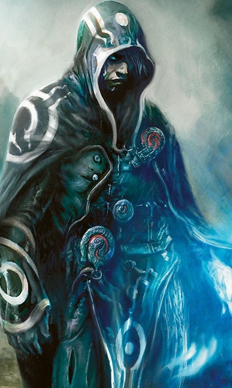 Темный маг в плаще-накидке обои