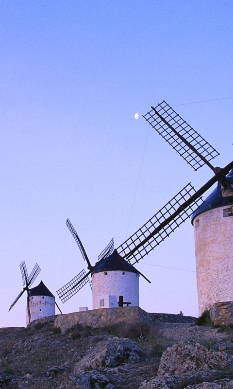 Пейзаж из ветряных мельниц обои