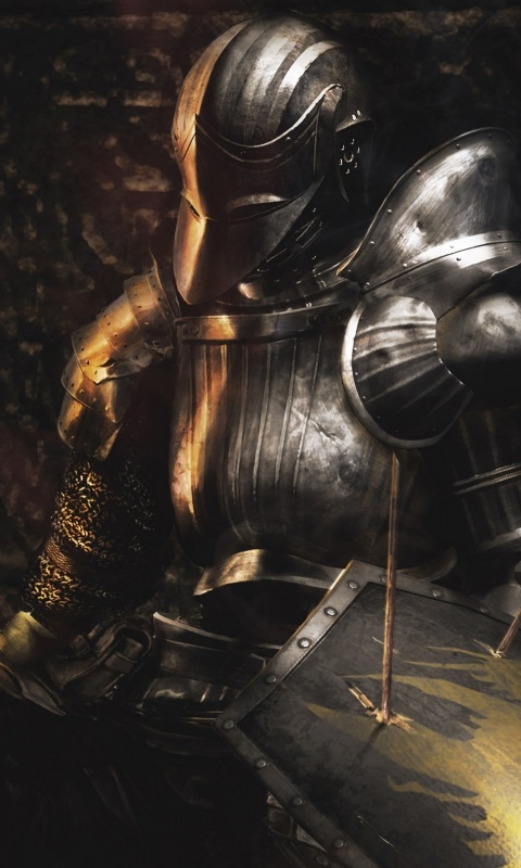 Поверженный рыцарь в доспехах обои