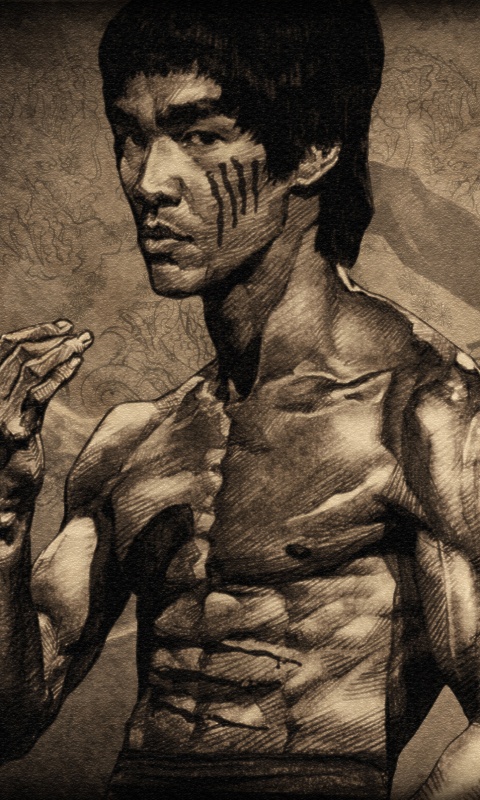 Портрет Брюса Ли обои