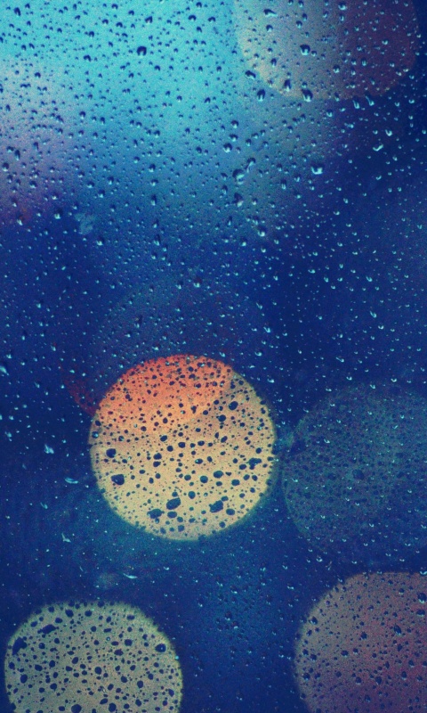 Блики за мокрым стеклом обои