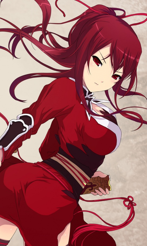 Рыжая девочка с мечем обои