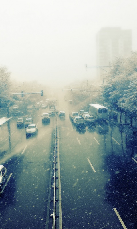 Снегопад в токио обои