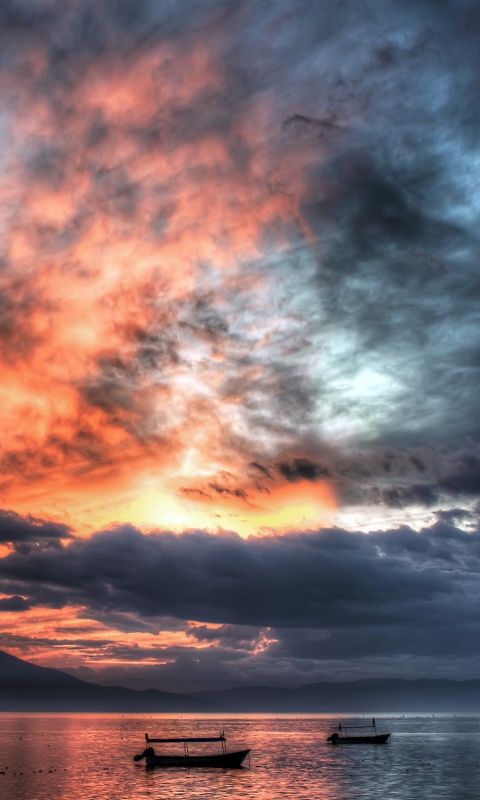 Мексика: лодки на озере обои