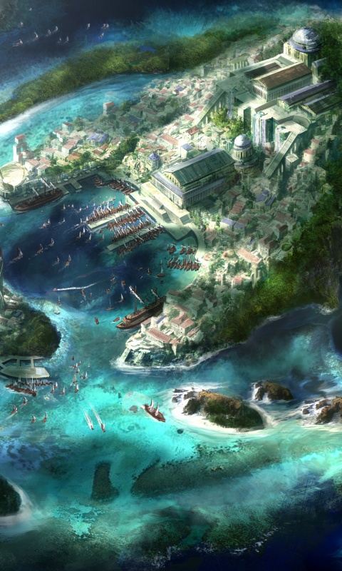 Город на острове обои