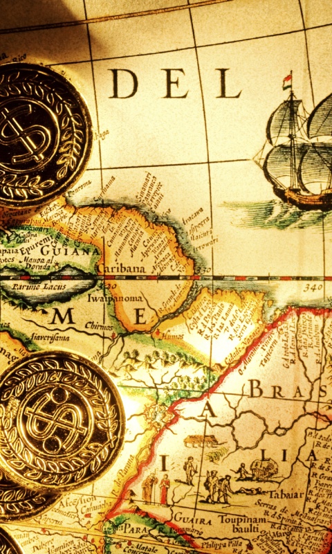 Деньги и карта сокровищ обои