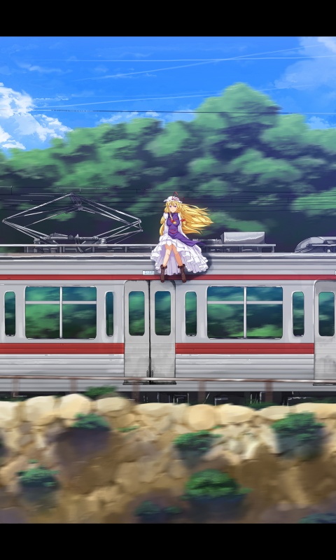 Девушка на крыше поезда обои