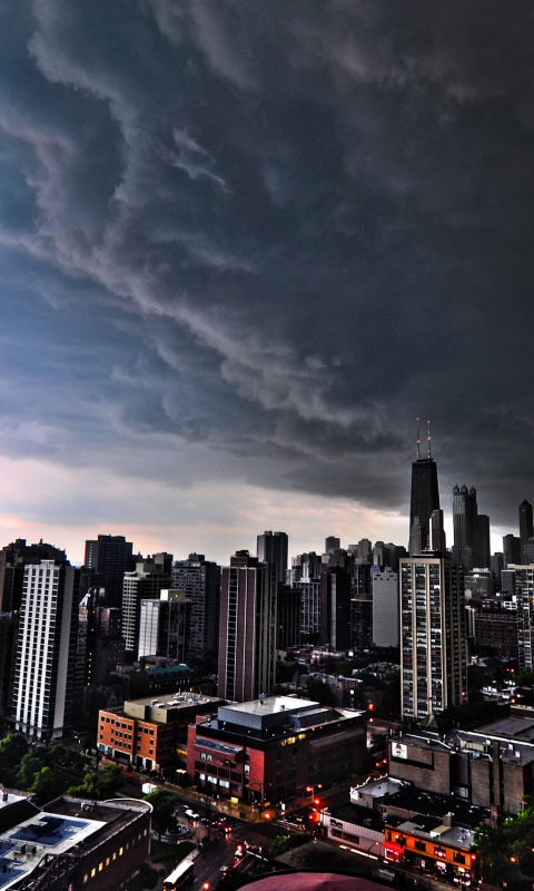 Туча над городом обои