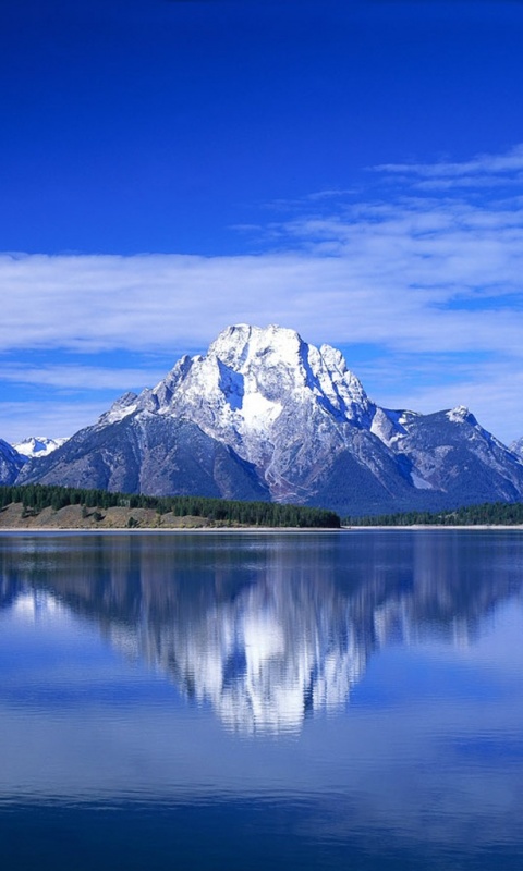 Вид на горы за озером обои