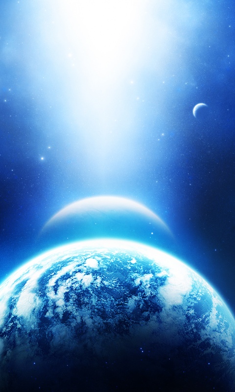 Свет звезды падает на планету обои