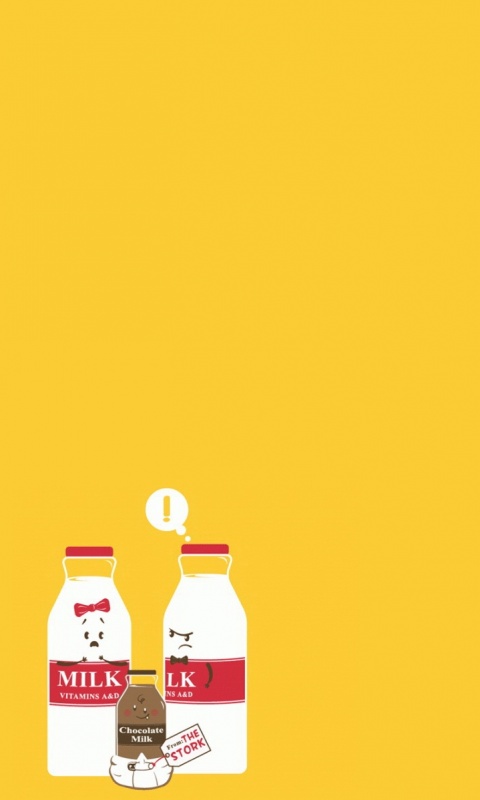 Бутылка молока сходила налево обои