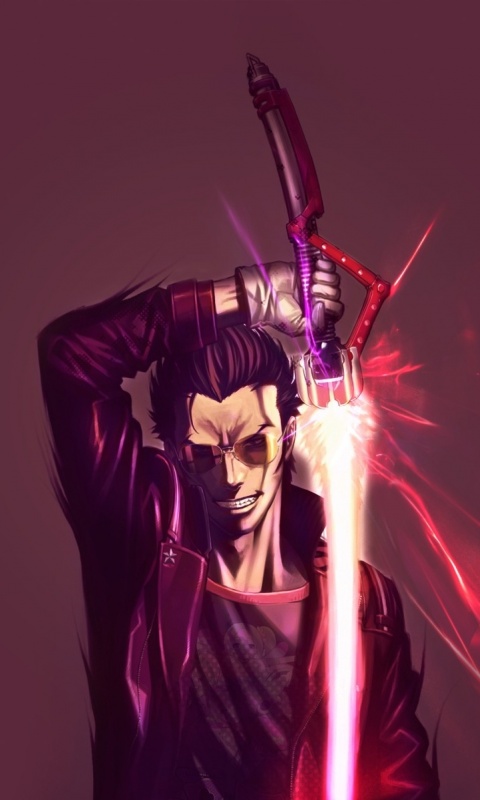 Мужик с зверским световым мечом обои